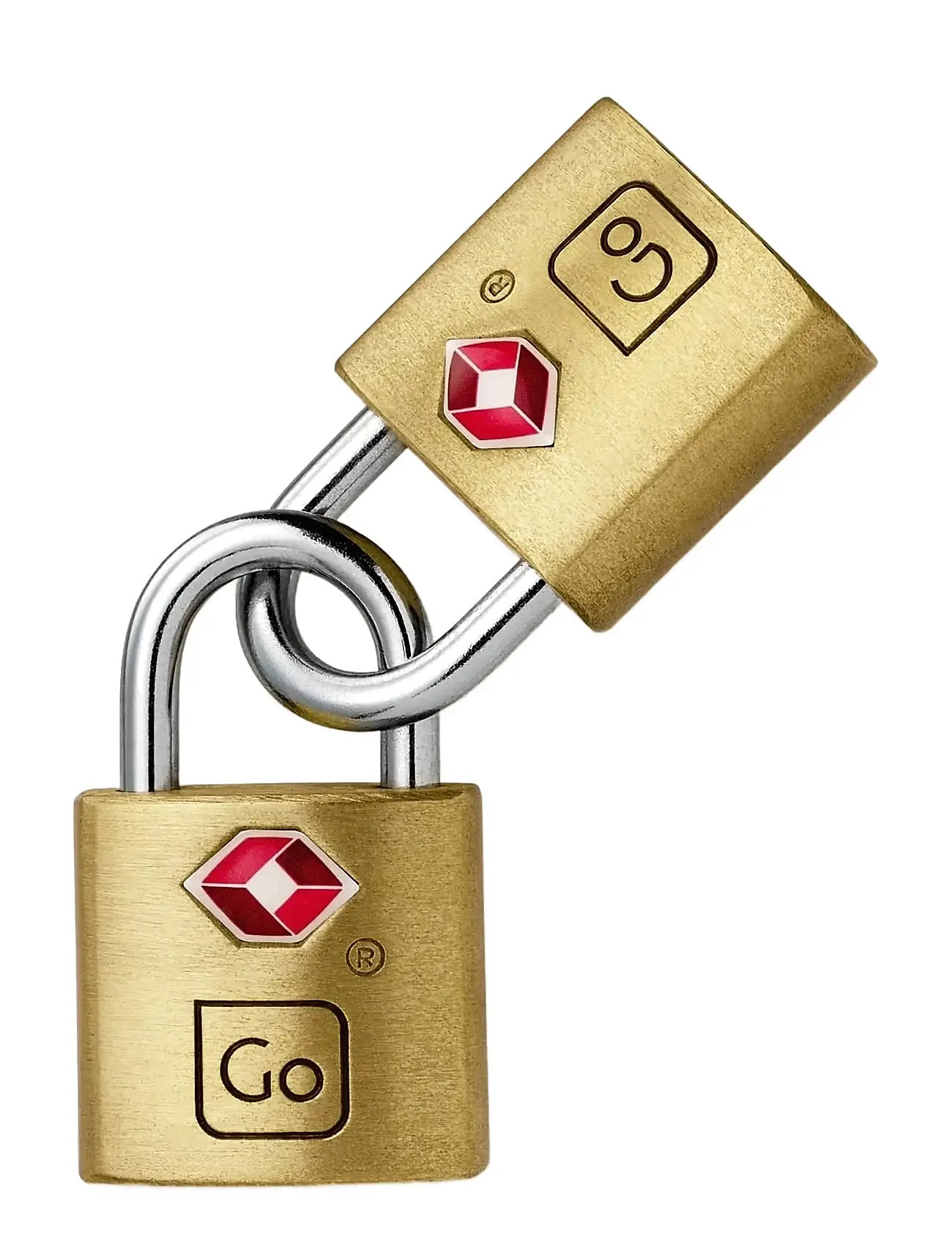 Go Travel Classic Brass Key Twin Padlocks Tsa, One Size, Silver, Travel Accessories > Travel Locks, Herre