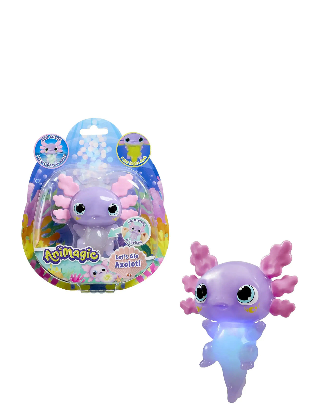 Goliath Animagic Let ́s Glo Axolotl Pastel Glow In The Dark, One Size, Purple, Bath & Water Legetøj > Bath Legetøj, Børn