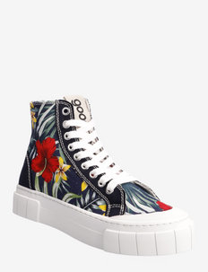navy high top trainers womens