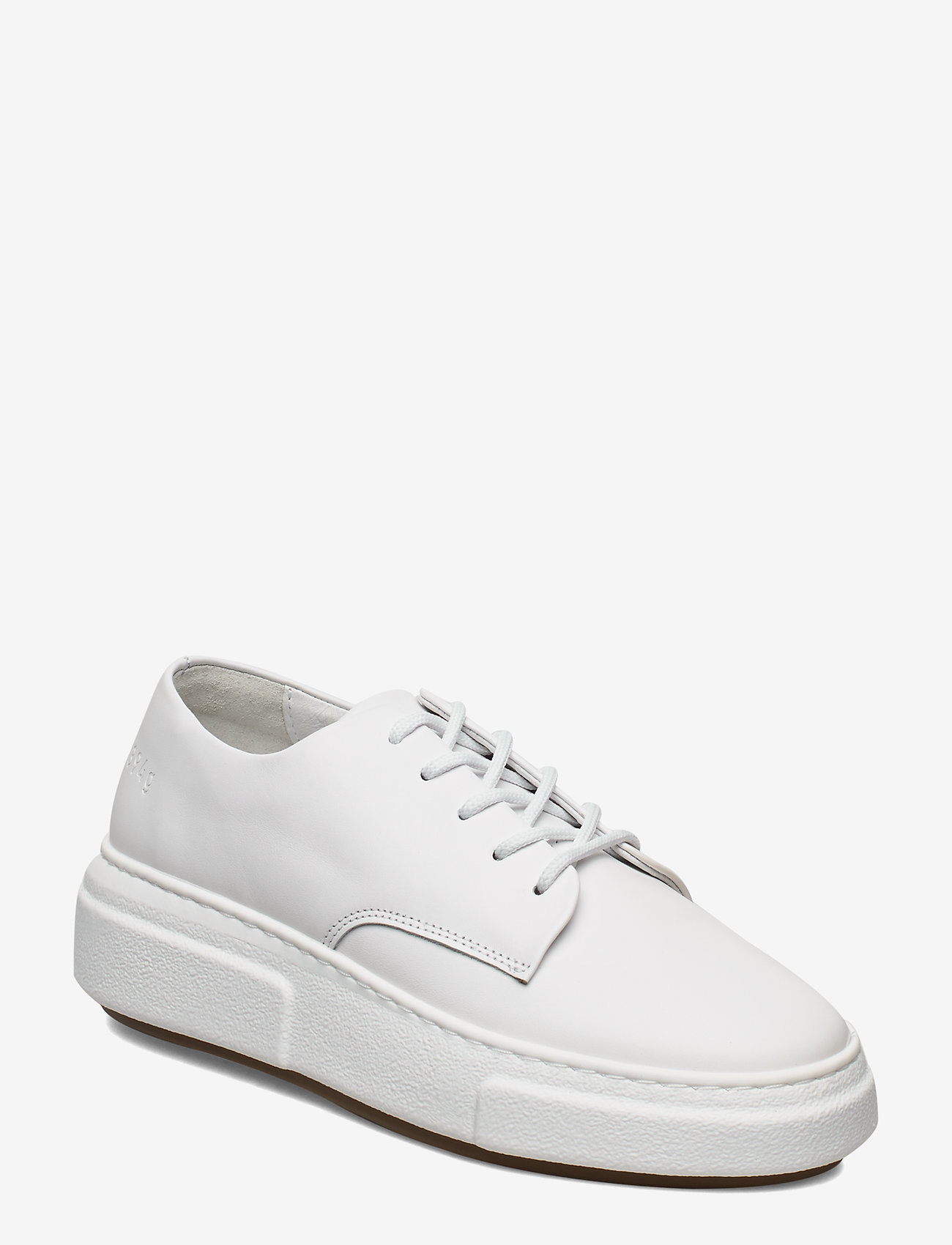 wide white leather sneakers