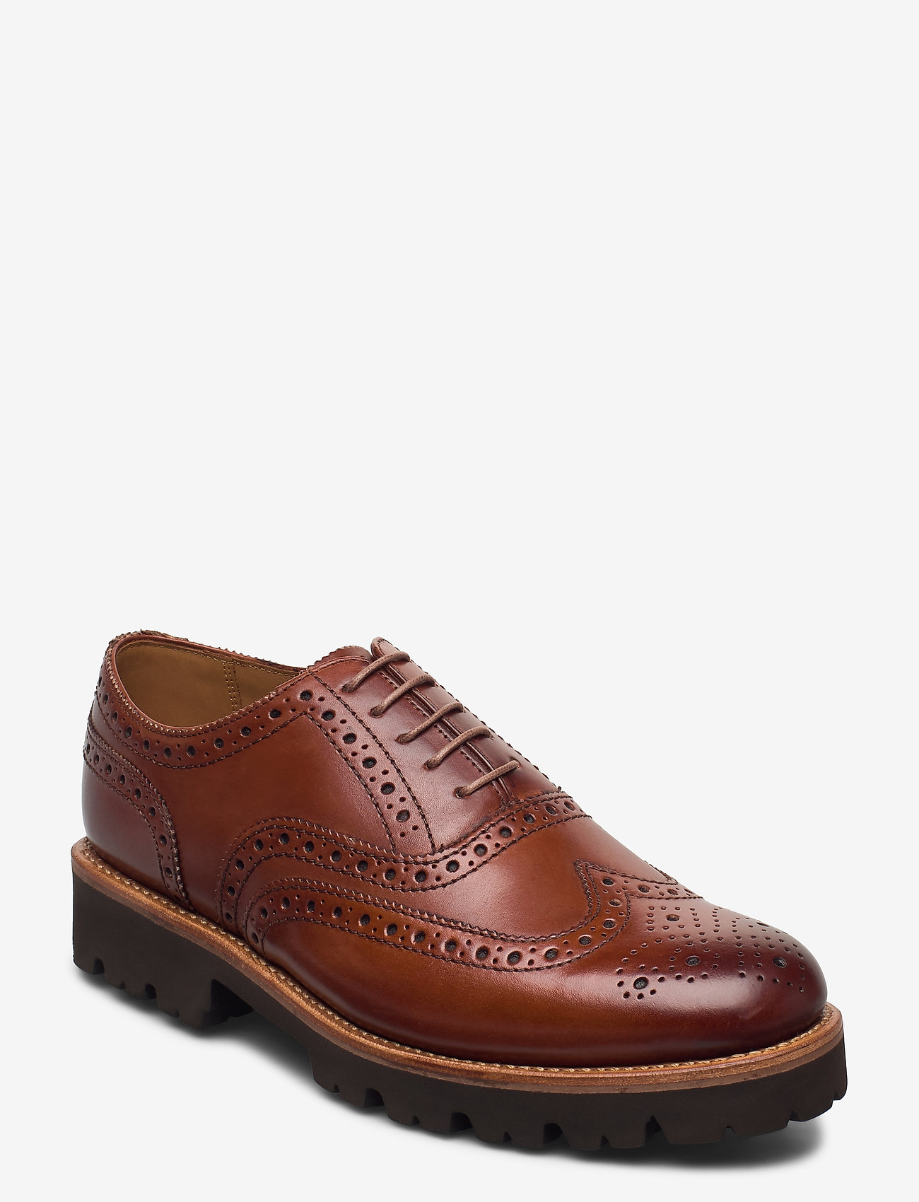 GRENSON グレンソン　STANLEY Stanley | Mens Oxford Brogue in Tan Calf Leather with a