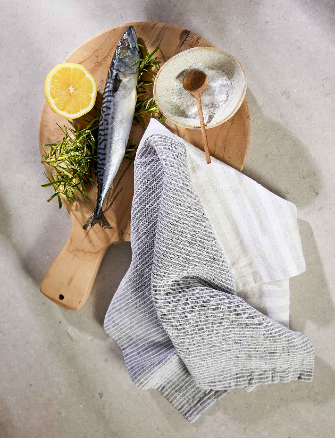 Gripsholm Kitchen Towel Linen Viggo Viggo 50X70, 50X70 cm, Grey, Køkkentekstiler > Køkkenhåndklæder, Unisex