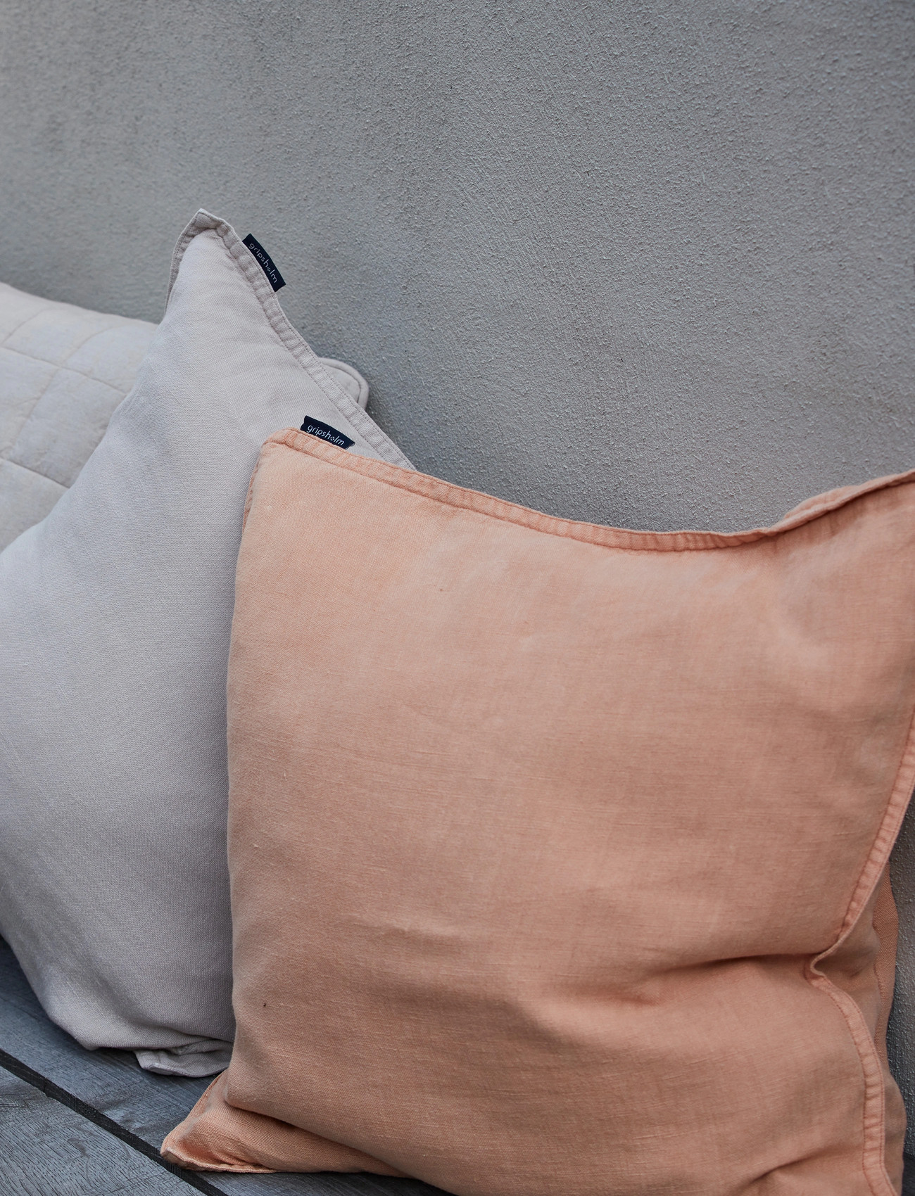 Gripsholm Cushion Cover Washed Linen Toast 50X50, 50X50 cm, Beige, Puder & Tæpper > Pudebetræk, Unisex