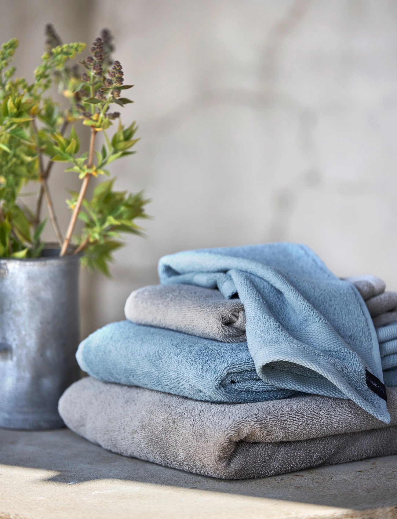 Gripsholm Towel Gripsholm White 50X70, 50X70 cm, Grey, Håndklæder & Badehåndklæder > Badehåndklæder, Unisex