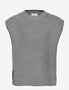 Ann Knit Vest - vestes - grey melange