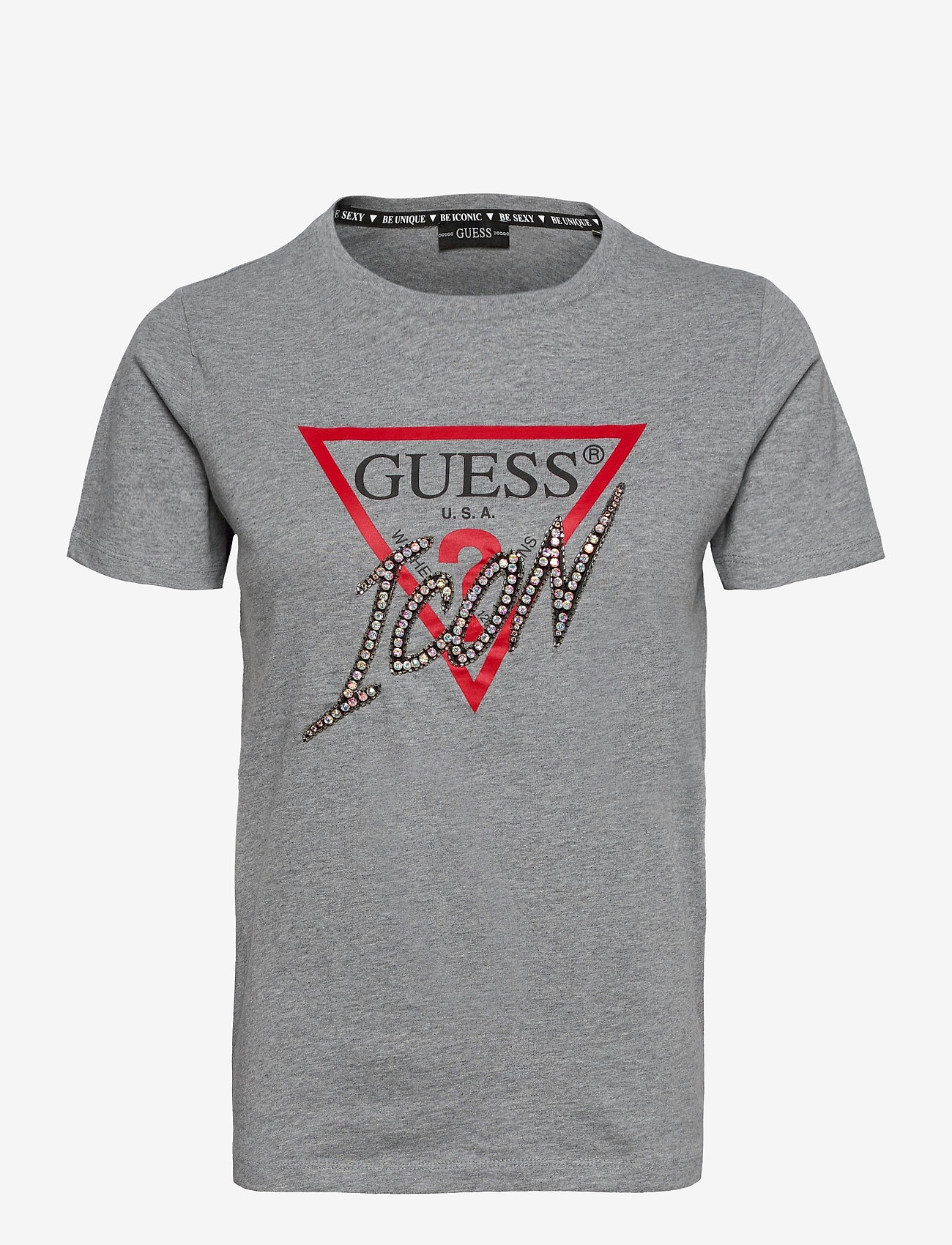 Ss Cn Icon Tee Stone Heather Gre 25 94 Guess Jeans Boozt Com
