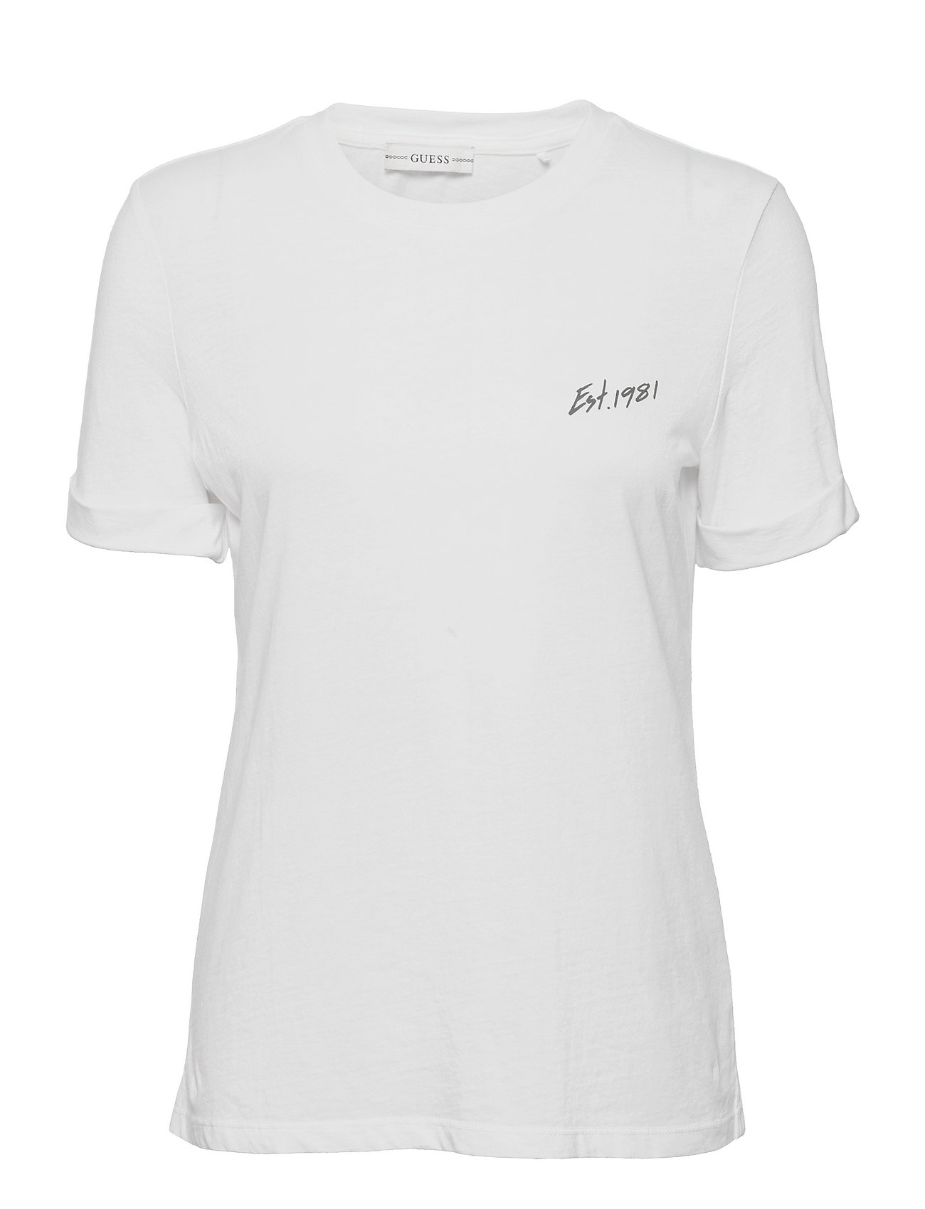 Ss Cn Ginette Tee T-shirts & Tops Short-sleeved Valkoinen GUESS Jeans