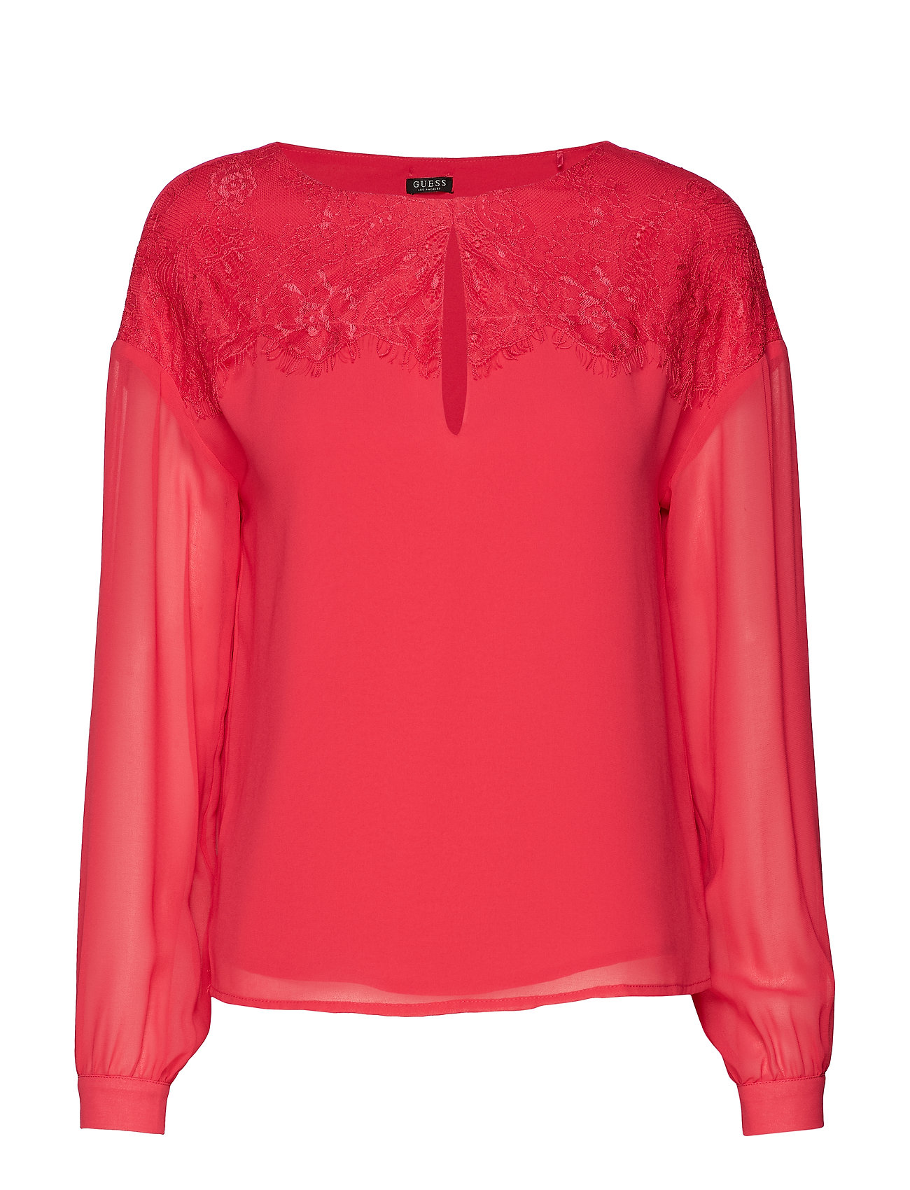 Ls Yasmine Top Blouse Lange Mouwen Roze Guess Jeans guess jeans kopen in de aanbieding