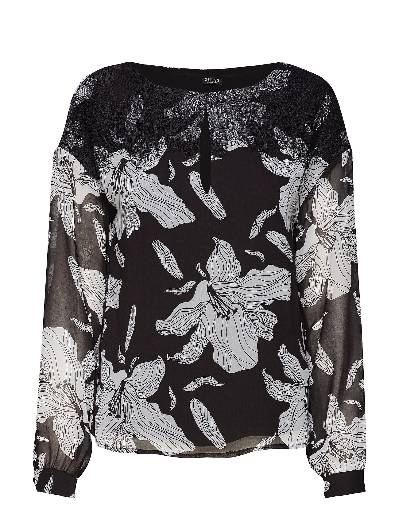 Ls Yasmine Top Blouse Lange Mouwen Zwart Guess Jeans guess jeans kopen in de aanbieding