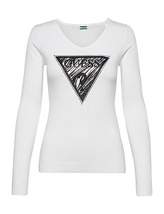 Gensere | Stort utvalg av de seneste nyhetene | Debora Vn Ls Swtr (Yellow Glow) (799 kr) GUESS Jeans
