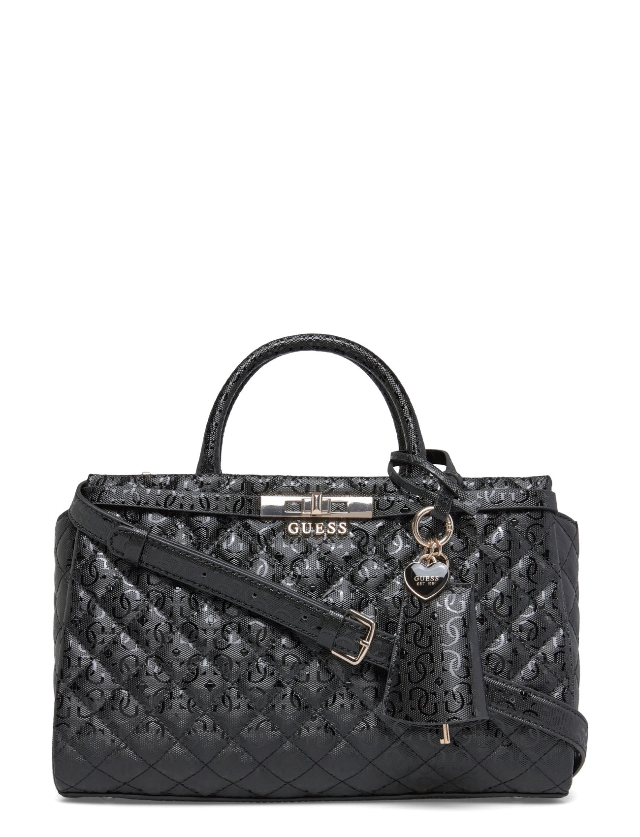 GUESS Idra Girlfriend Satchel, One Size, Black, Tasker > Tasker Med Tophåndtag, Dame