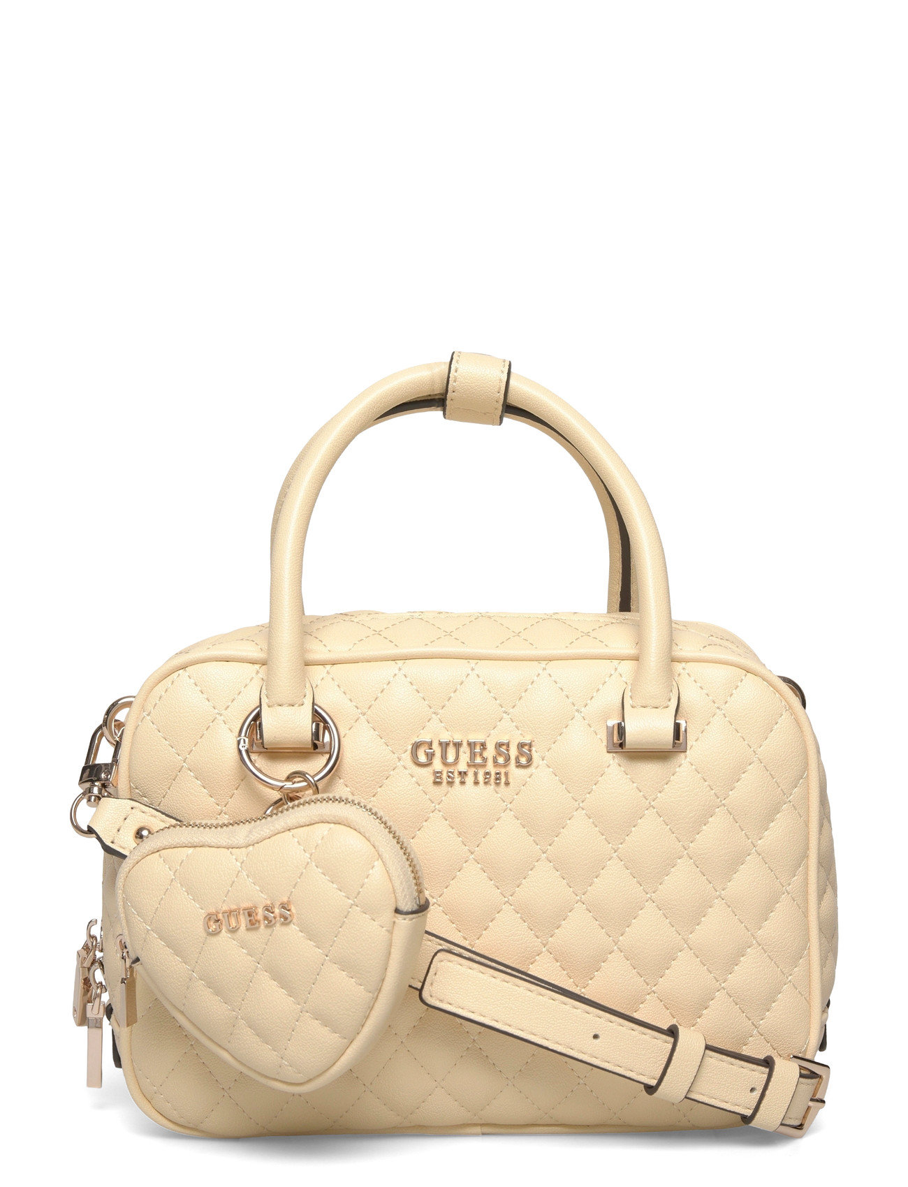 GUESS Atabey Box Satchel, One Size, Cream, Tasker > Tasker Med Tophåndtag, Dame