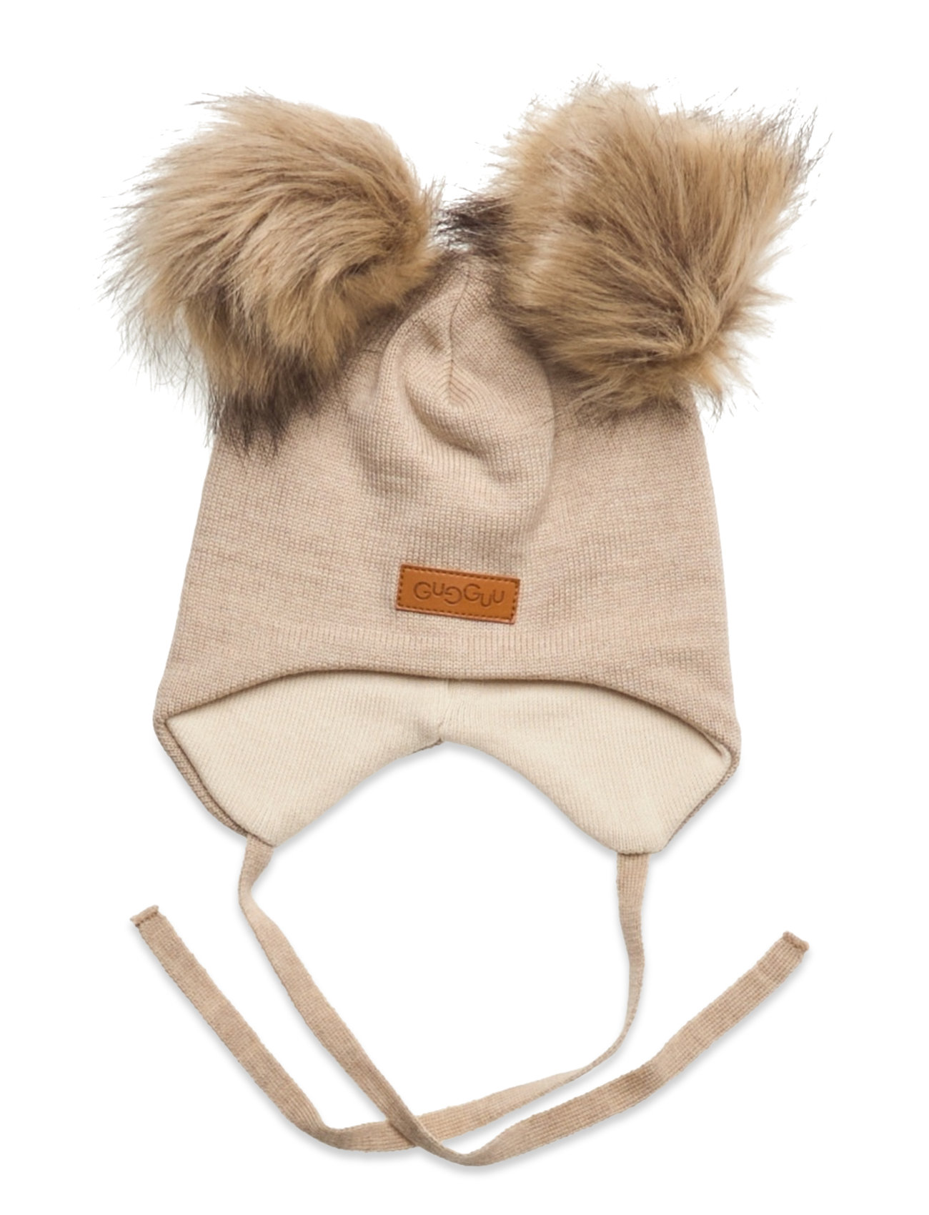 Gugguu Merino Double Furry Baby Beanie Beige