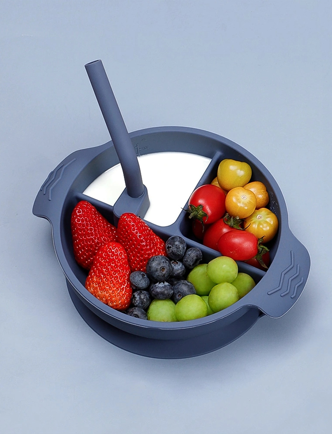 Haakaa Haakaa Silicone Divided Suction Bowl - Bluestone, One Size, Blue, Baby Feeding > Baby Dinner Sæt, Børn