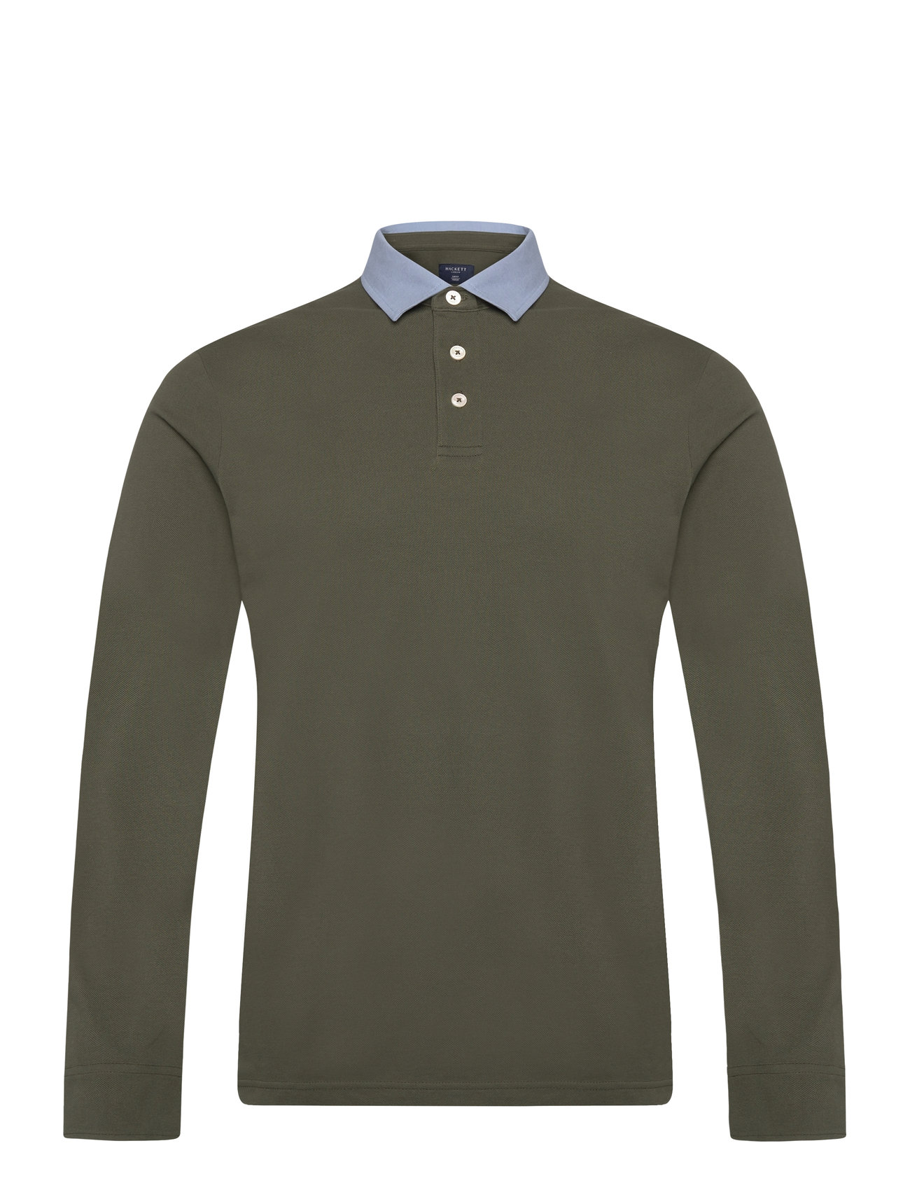 Hackett London Woven Collar Ls Khaki Green