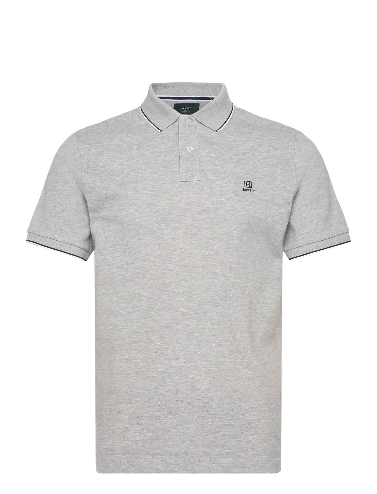 Hackett London Heritage H Tipped Polo, XXL, Grey, Poloer > Kortærmede, Herre
