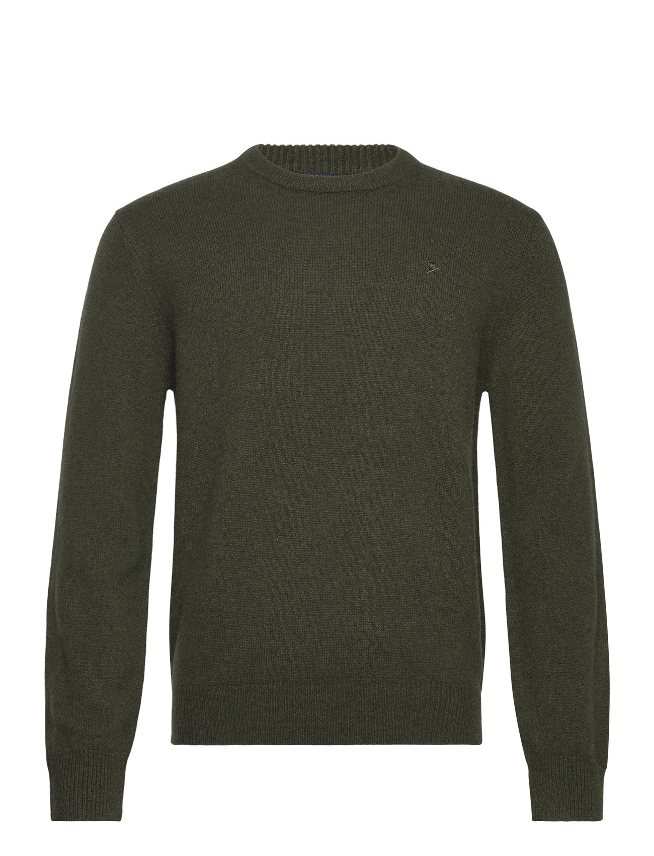 HACKETT LONDON Lammwolle Crew Khaki - S - Herren