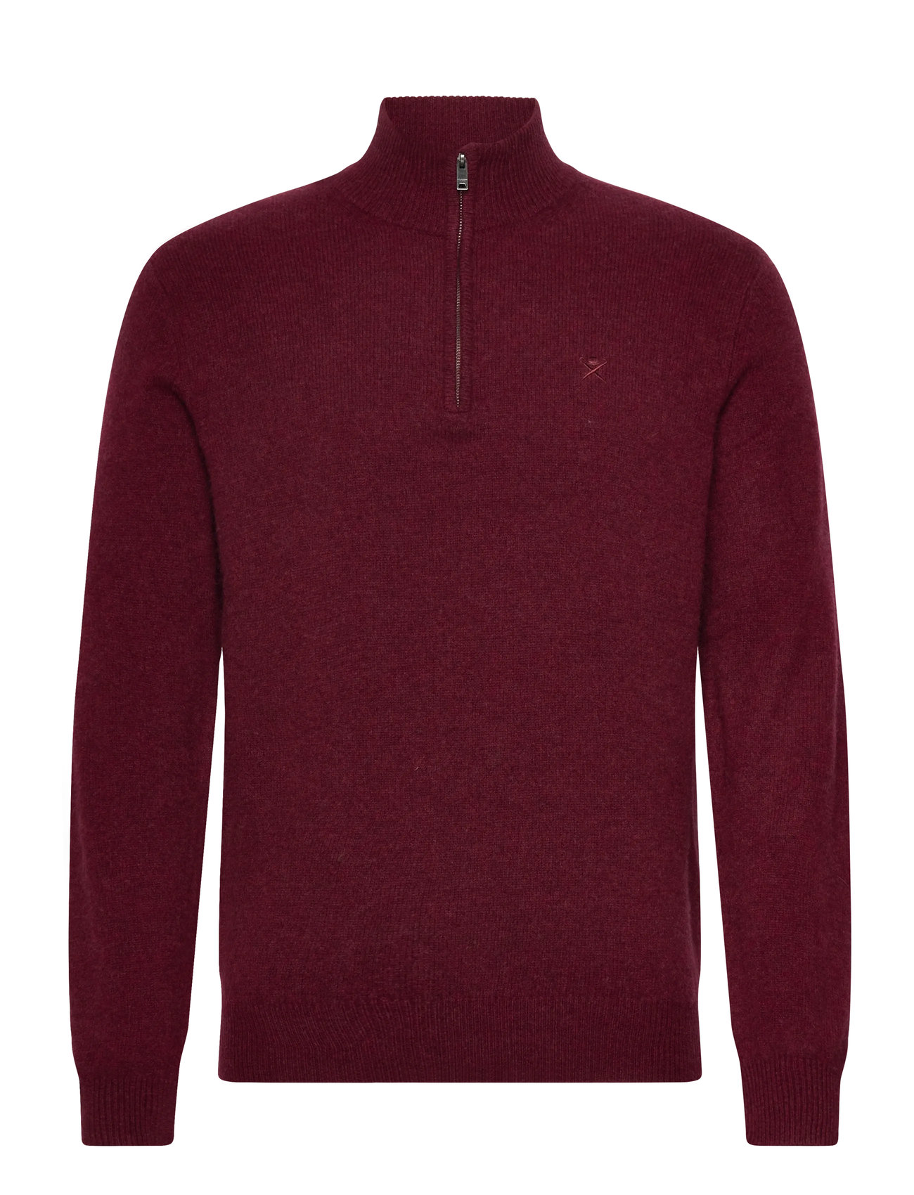 HACKETT LONDON Lammwolle Hzip Burgundy - S - Herren