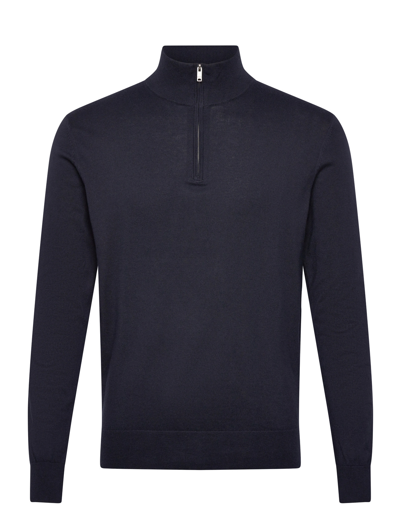 Hackett London Cotton Cash Hzip, M, Navy, Strik > Trøjer Med Halv Lynlås, Herre