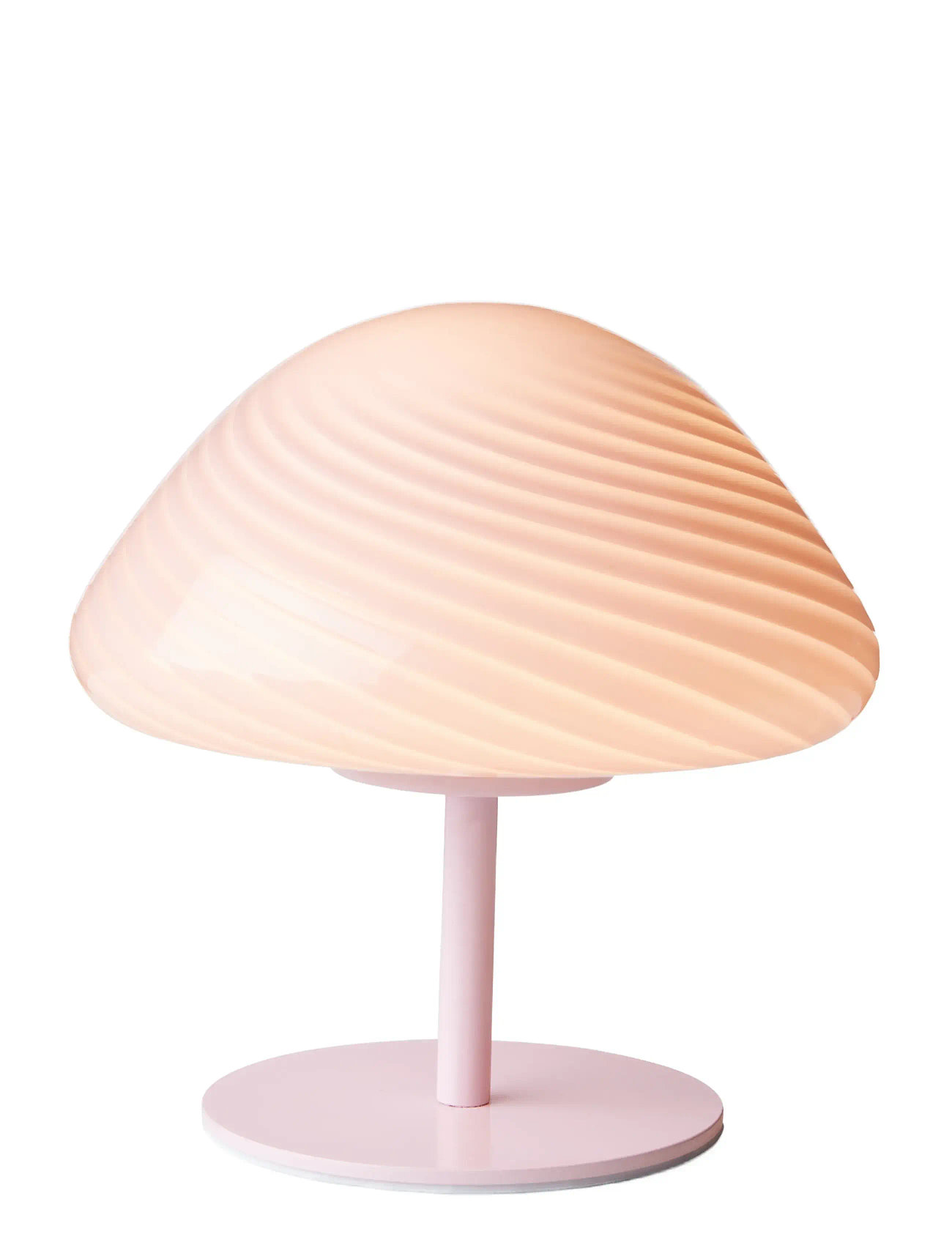 Mini Mush Table Lamp, Glass Head, Metal Base Rose Pink Halo Design