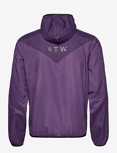 purple running jacket