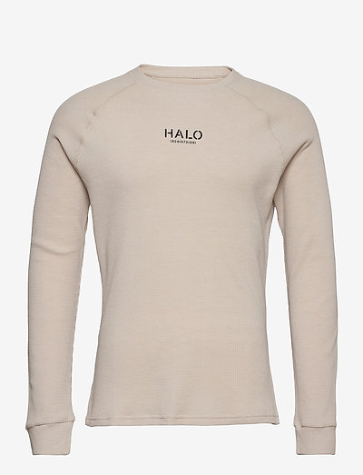 HALO WAFFLE LONGSLEEVE - koszulki i t-shirty - pumice stone