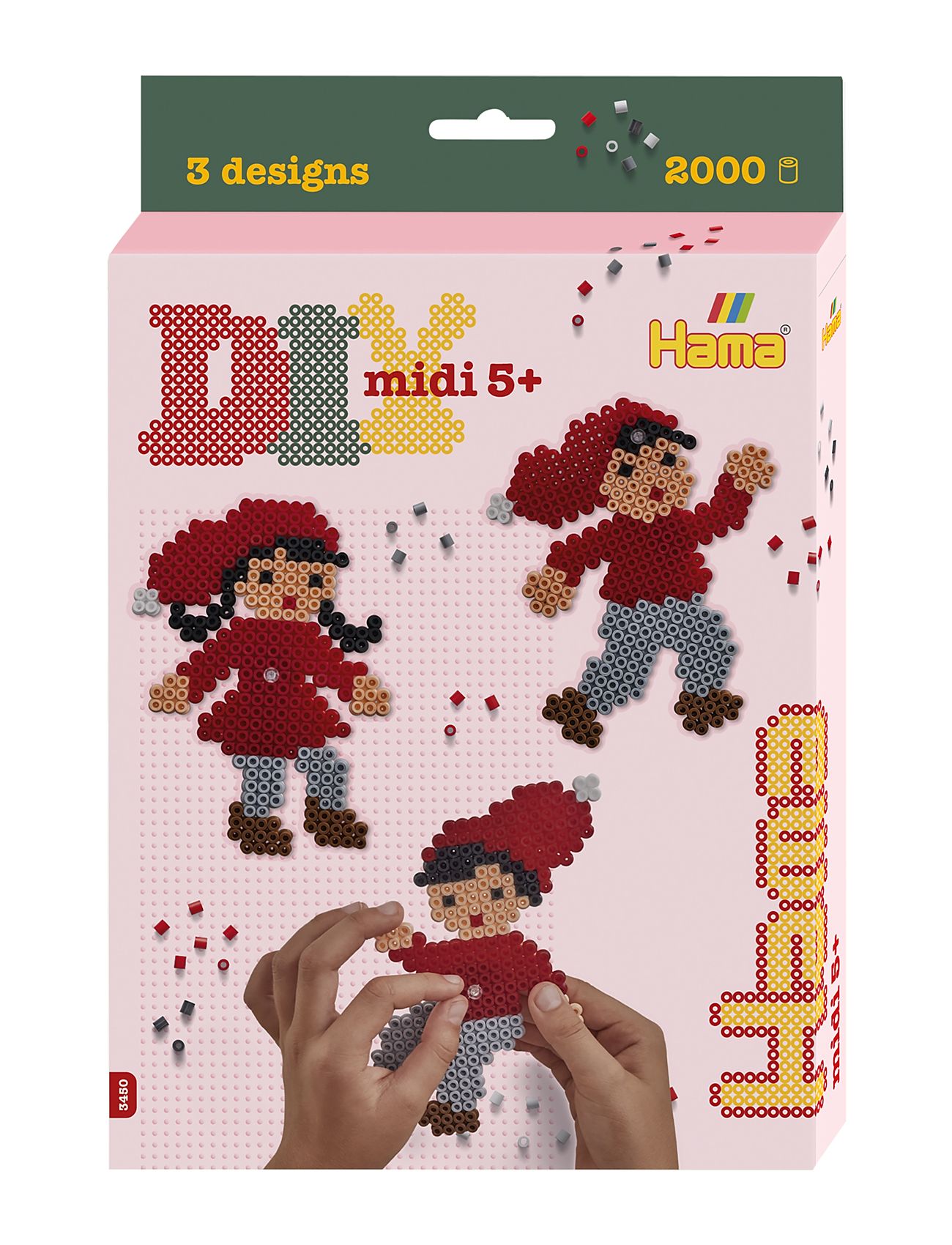 Hama Midi Hanging Box Christmas Fun 2000 Pcs Toys Creativity Drawing & Crafts Craft Pearls Multi/patterned Hama