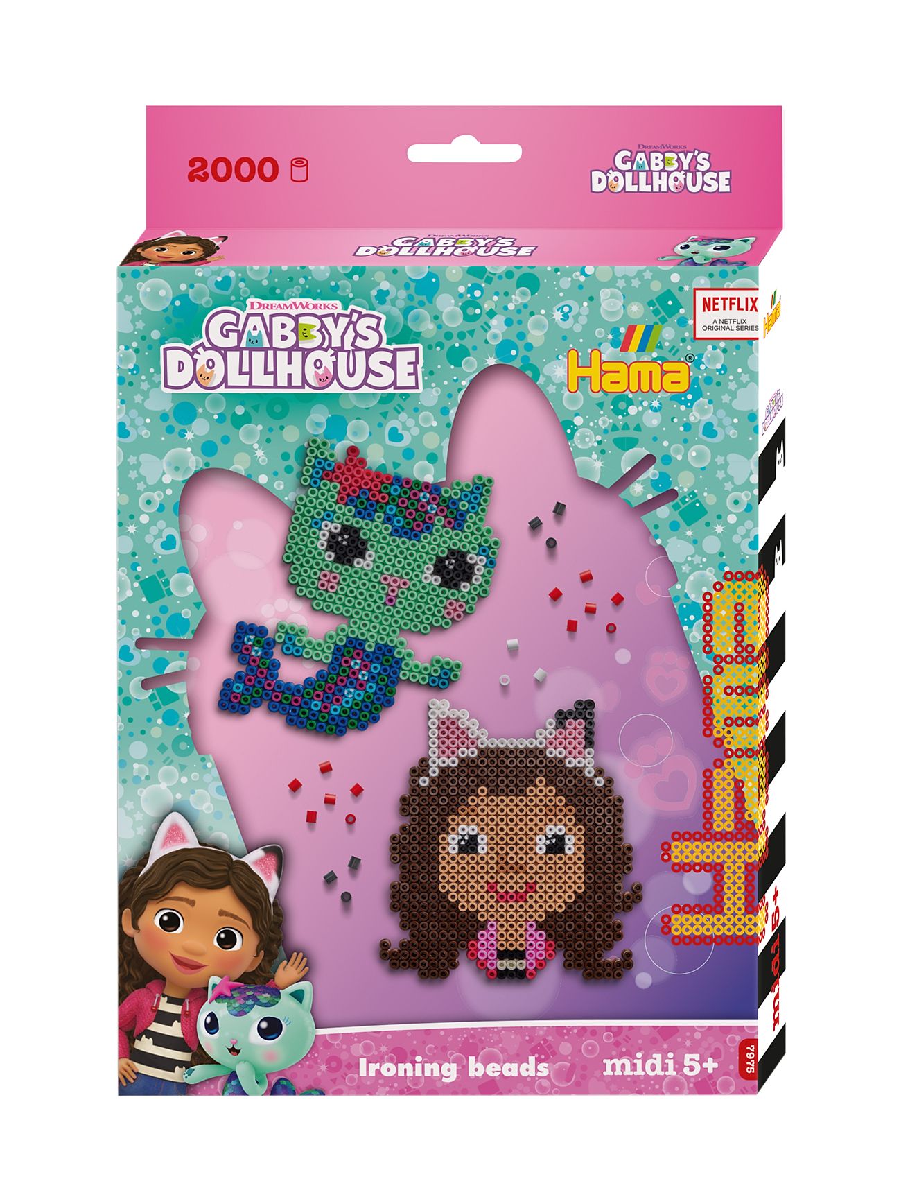 Hama Midi Hanging Box Gabbys Dollhouse 2000 Pcs. Toys Creativity Drawing & Crafts Craft Pearls Multi/patterned Hama