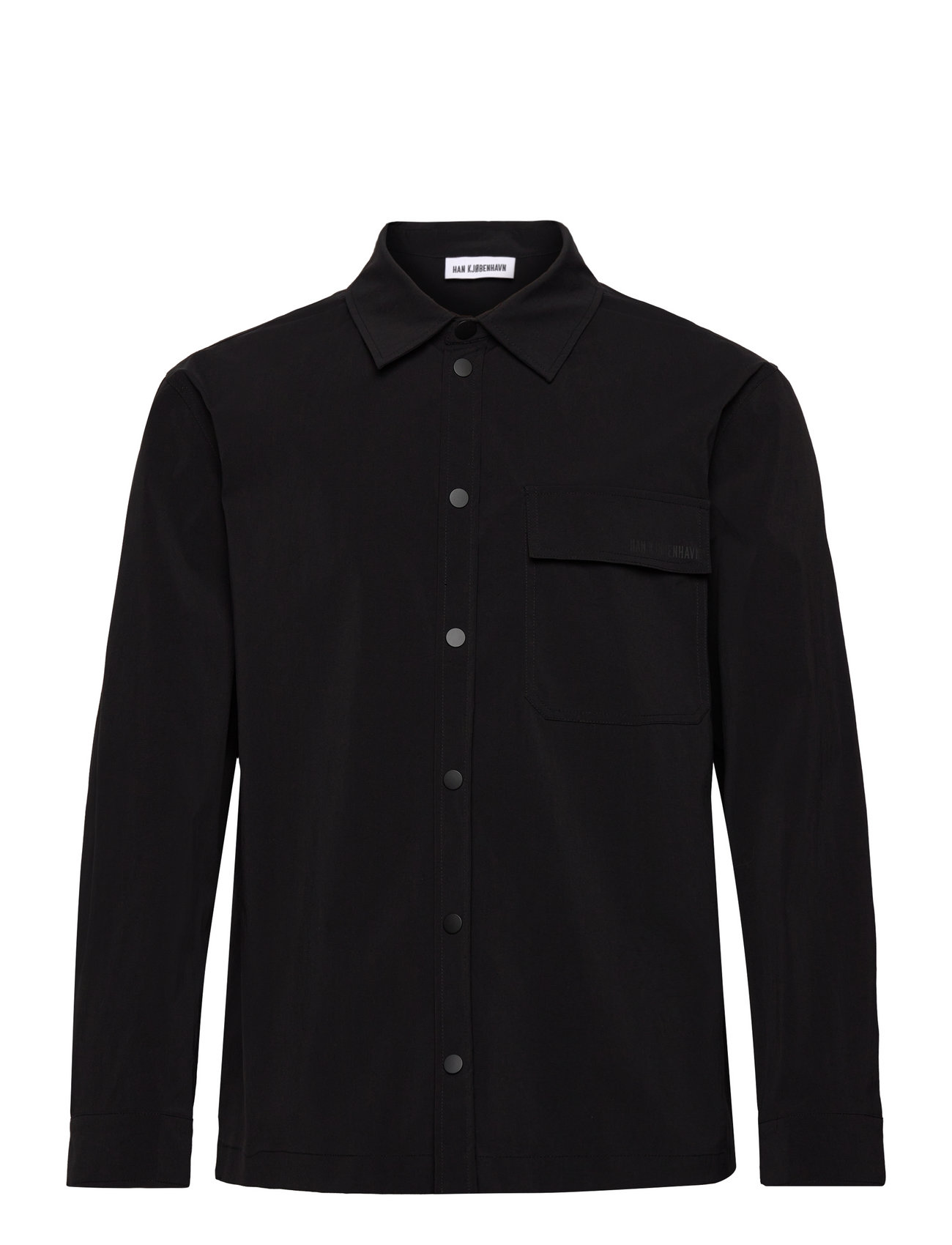 Nylon Patch Pocket Shirt Long Sleeve Black HAN Kjøbenhavn