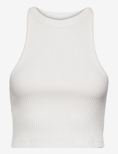 Cropped Racer Top - navel shirts - off white