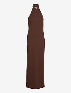 Twisted Long Dress - sukienki wieczorowe - brown