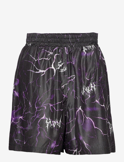 Wide Leg Basket Shorts - chino shorts - purple thunder