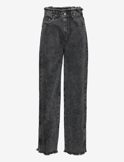 Relaxed Distressed Jeans - straight jeans - black