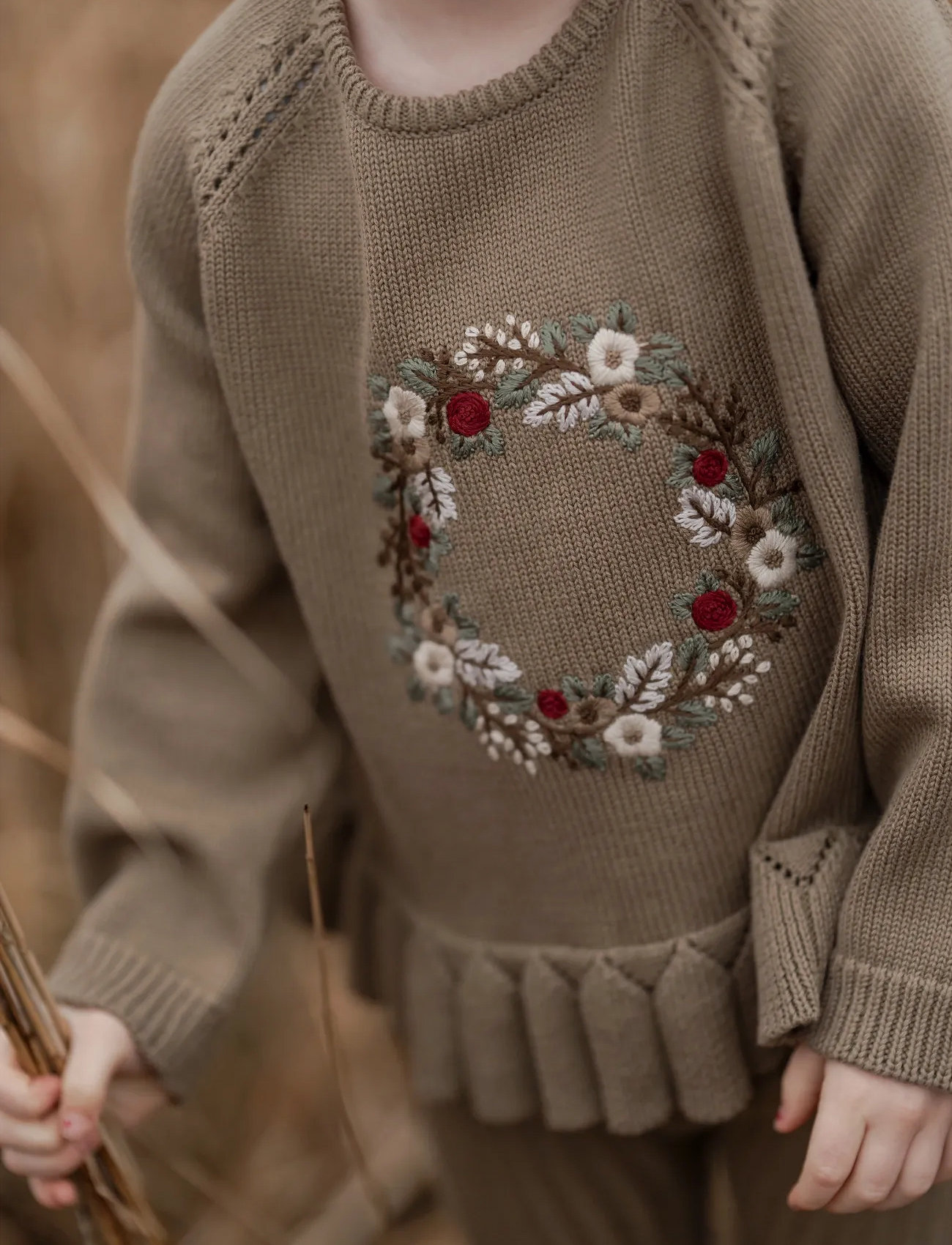 Hanevild Anna Blouse, 86, Beige, Strik > Pullovere, Børn