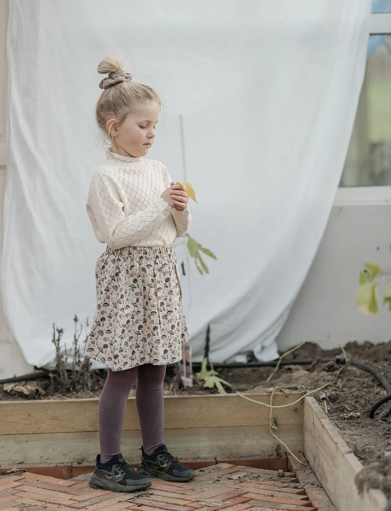 Hanevild Mushroom Skirt, 110, Beige, Nederdele > Midi-Nederdele, Børn