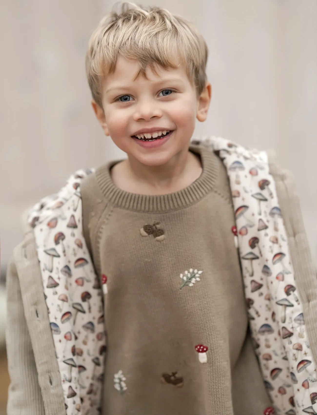 Hanevild Mushroom Jacket, 86/92, Beige, Jackets & Coats > Corduroy Jackets, Børn