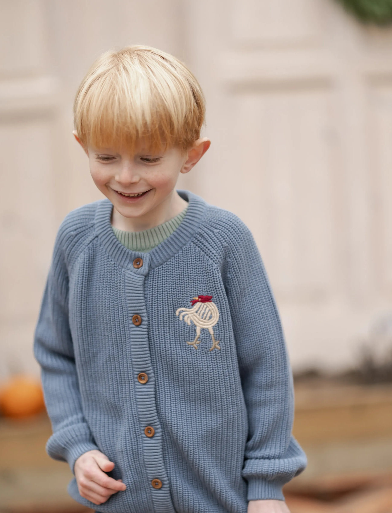 Hanevild Kaj Cardigan, 116, Blue, Strik > Cardigans, Børn