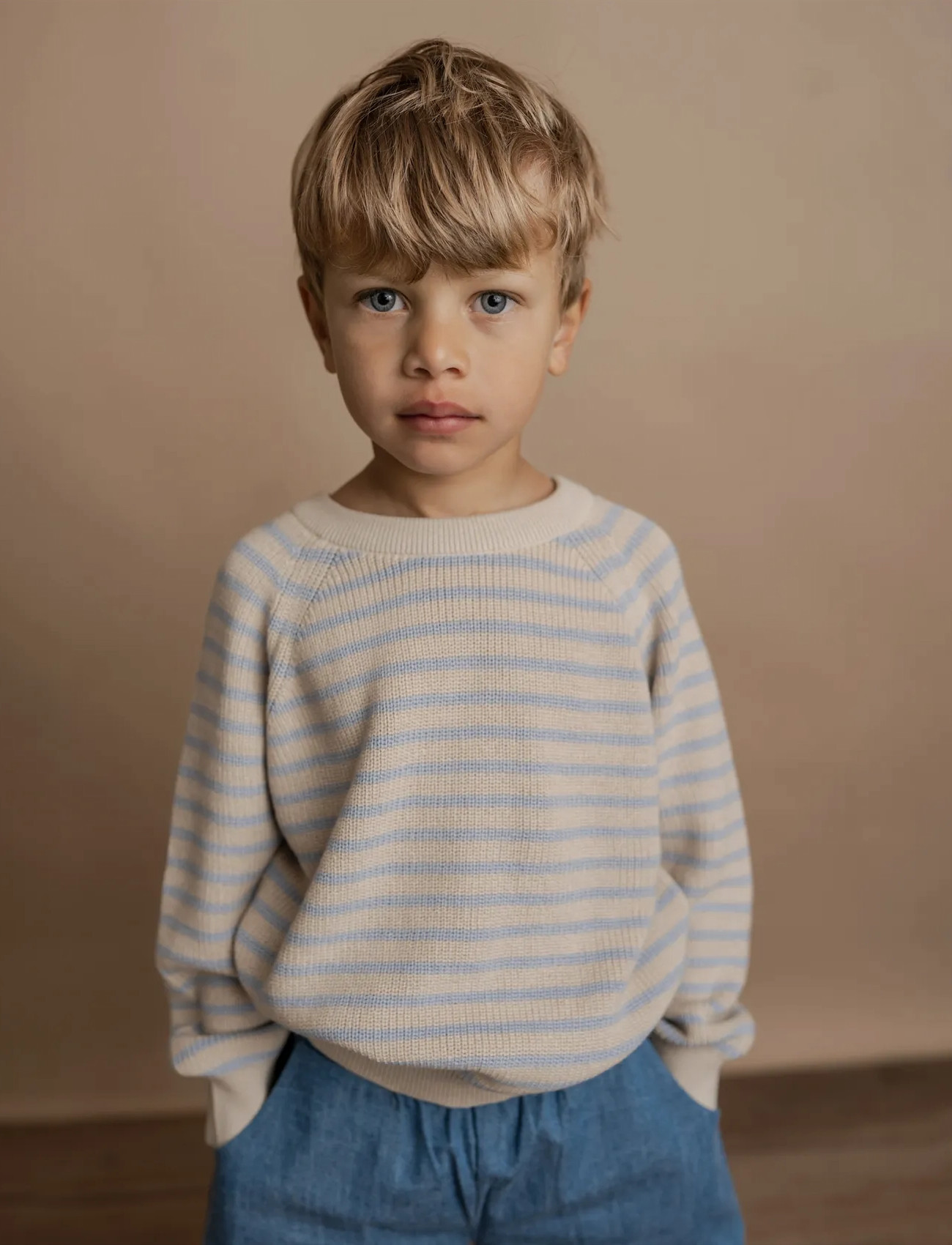 Hanevild Christian Sweater, 98/104, Beige, Strik > Cardigans, Børn