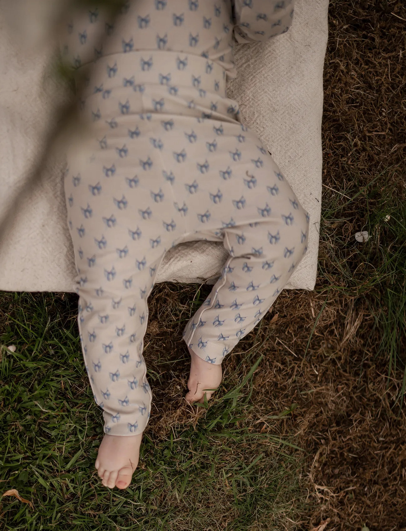 Hanevild Bow Leggings - Baby, 62, Blue, Underdele > Leggings, Børn