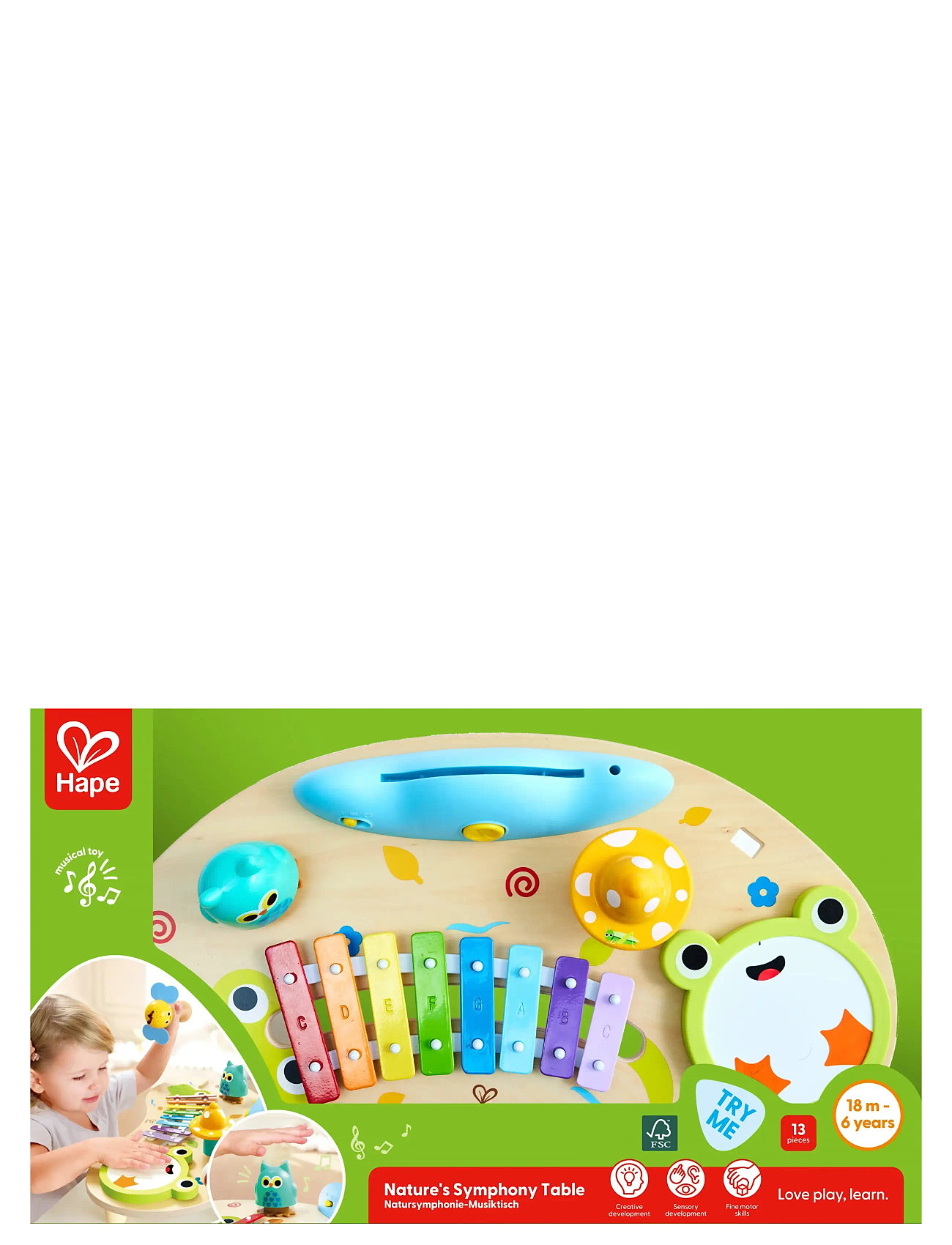 Hape Hape Nature's Symphony Table, One Size, Blue, Educational Legetøj > Interactive Legetøj, Børn