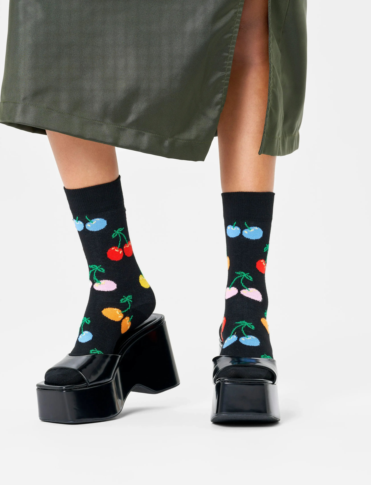 Happy Socks Cherry Sock, 41-46, Black, Sokker > Almindelige Sokker, Dame