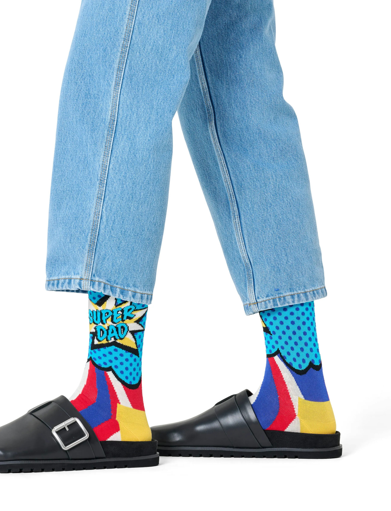 Happy Socks Super Dad Sock, 41-46, Multi/patterned, Sokker > Almindelige Sokker, Herre