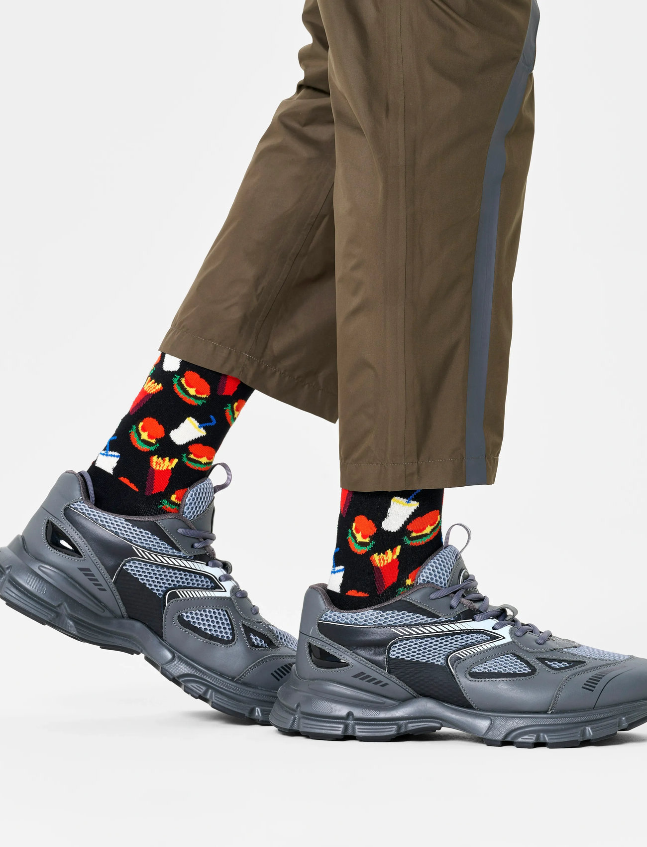 Happy Socks Hamburger Sock, 36-40, Black, Sokker > Almindelige Sokker, Dame