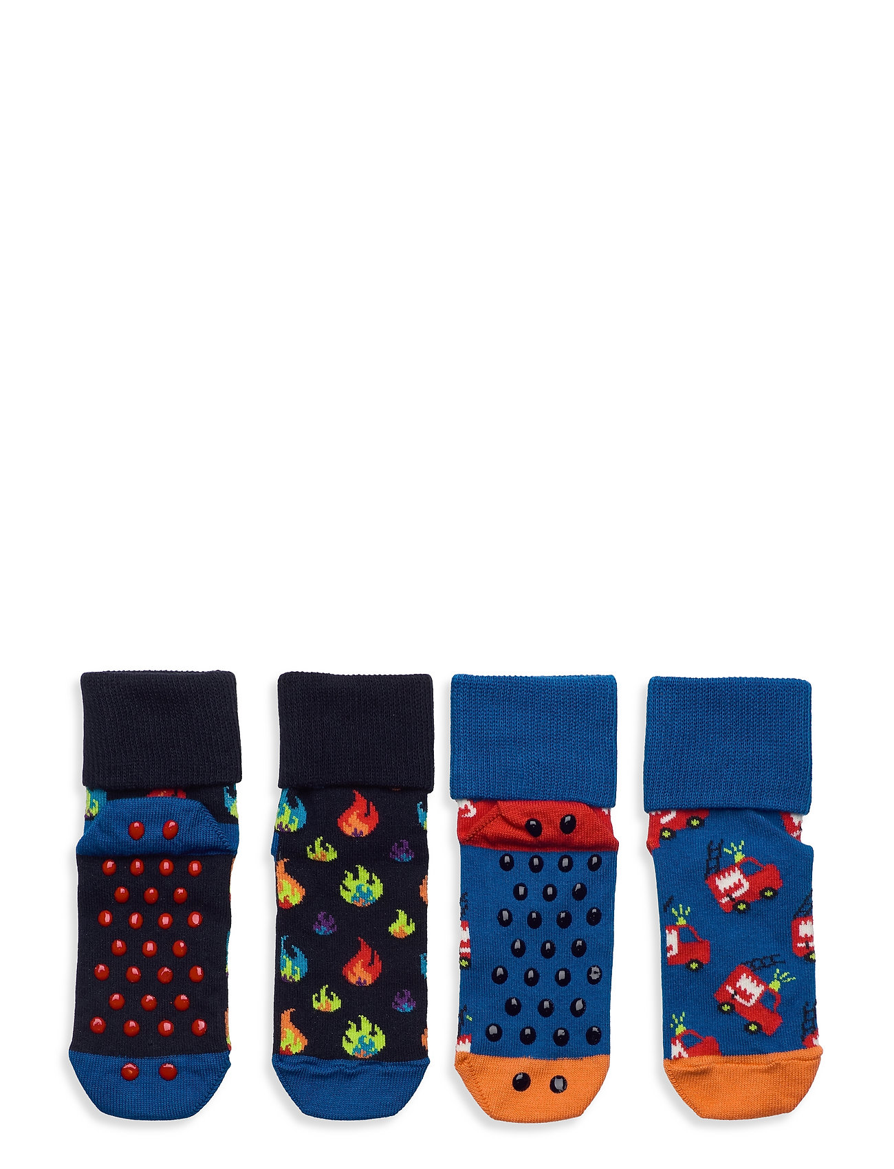 2-Pack Kids Firetruck Anti Slip Socks & Tights Non-slip Socks Monivärinen/Kuvioitu Happy Socks