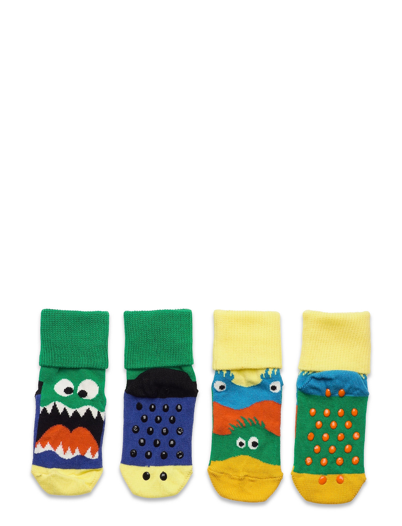 2-Pack Kids Monsters Anti Slip Socks & Tights Non-slip Socks Monivärinen/Kuvioitu Happy Socks