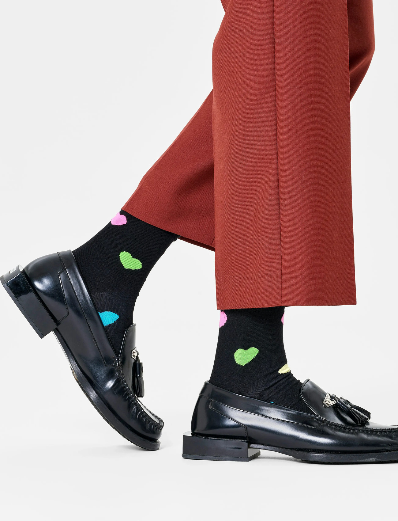Happy Socks Heart Sock, 36-40, Black, Sokker > Almindelige Sokker, Dame