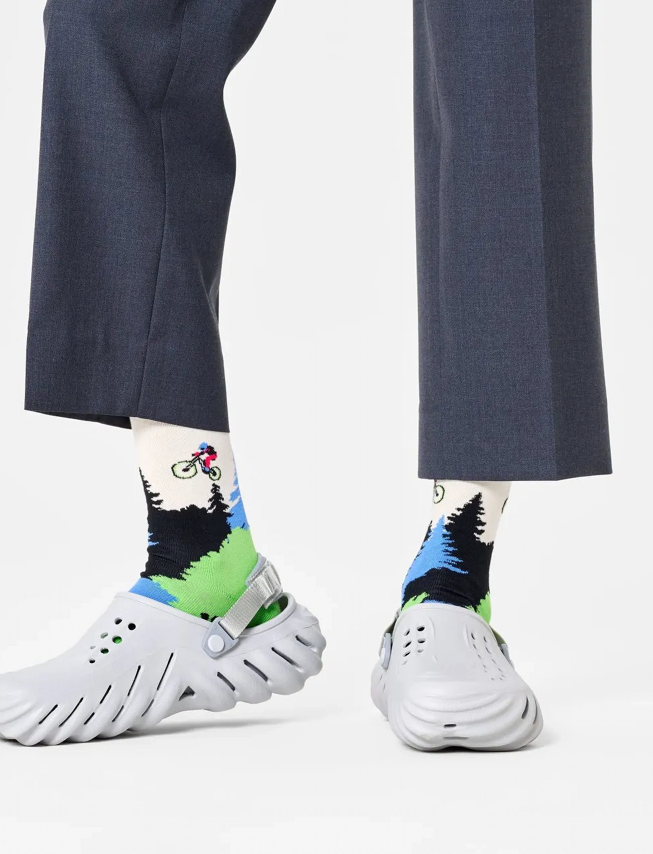 Happy Socks Mountain Bike Sock, 36-40, Green, Sokker > Almindelige Sokker, Dame