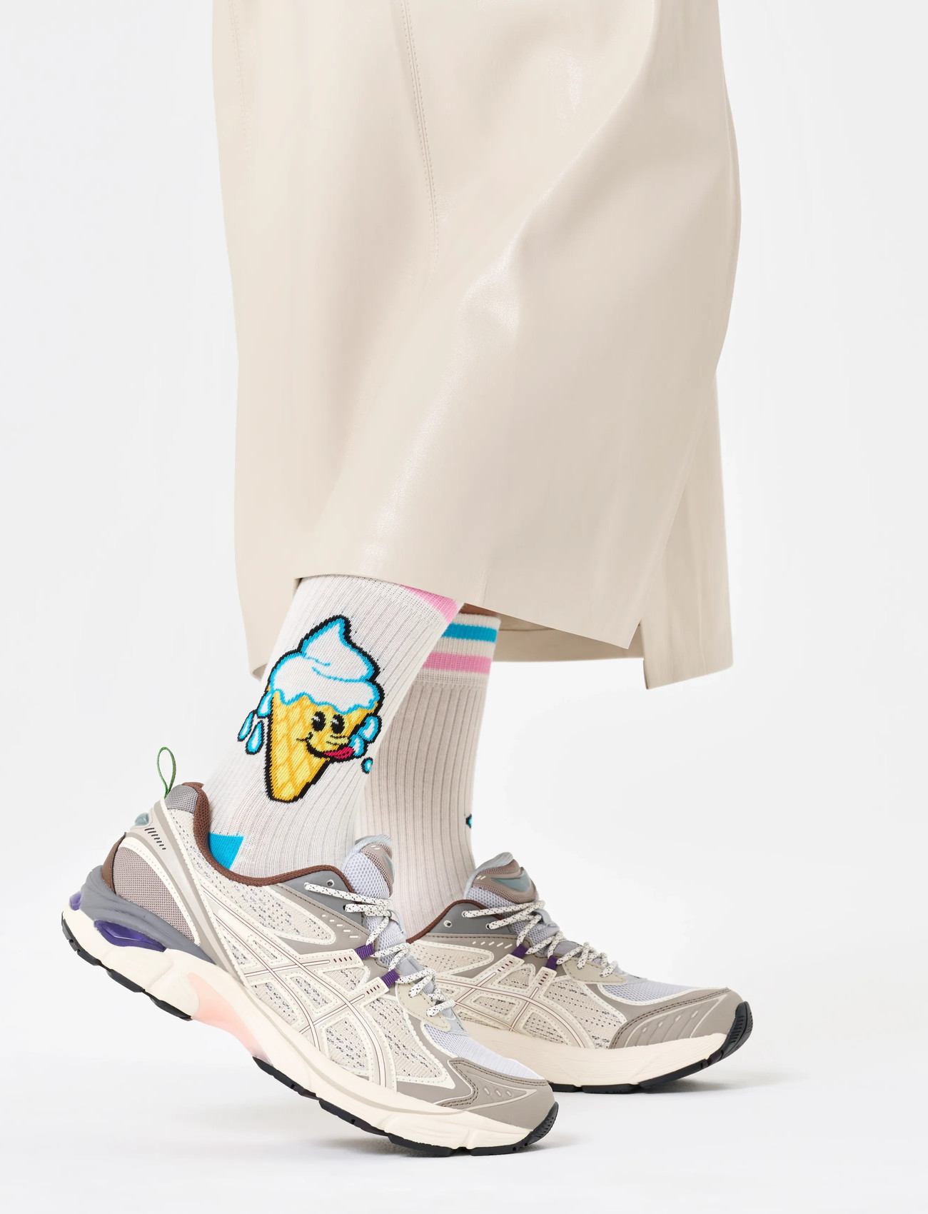 Happy Socks Ice Cream Sock, 36-40, White, Sokker > Almindelige Sokker, Herre