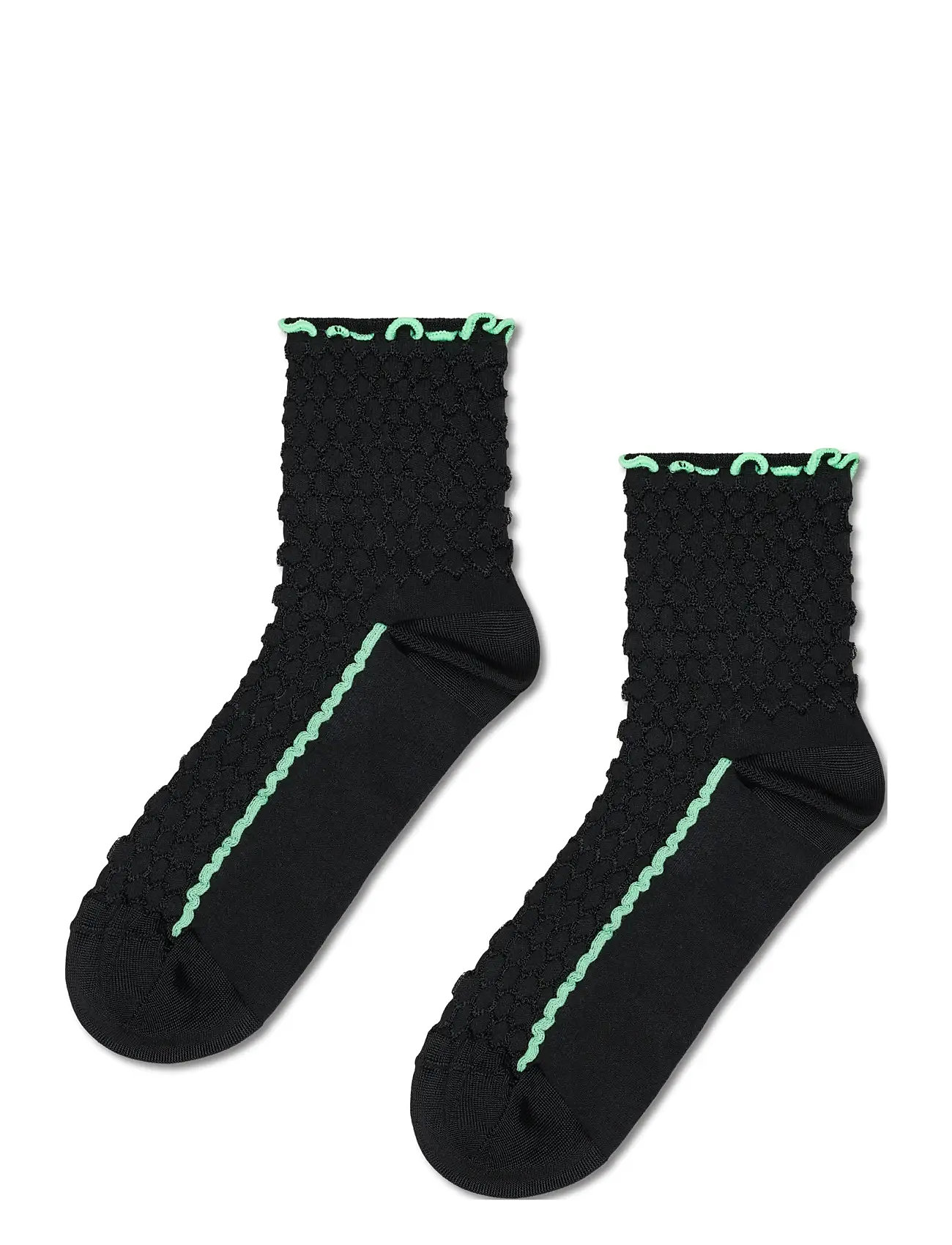 Happy Socks Structure Slinky 1/4 Crew Sock Svart