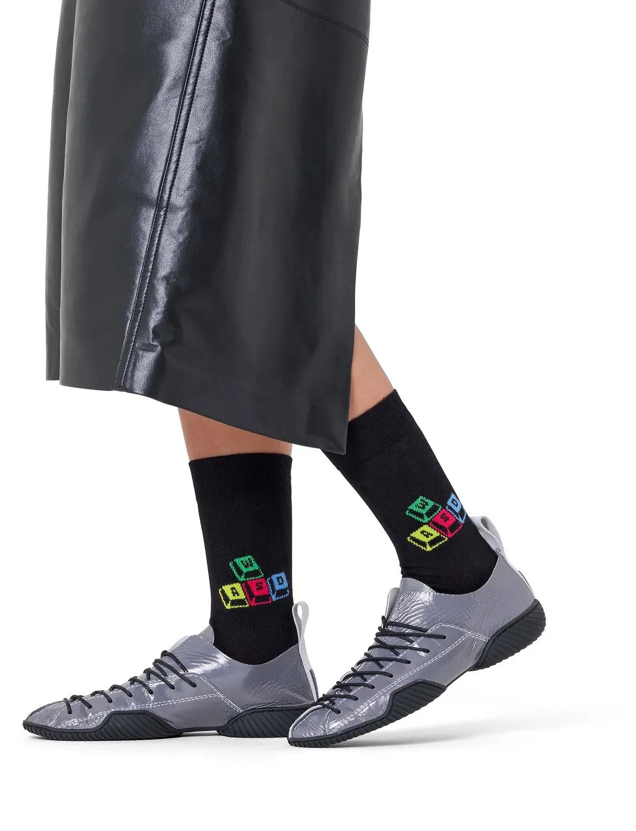 Happy Socks Wasd Controls Sock, 41-46, Black, Sokker > Almindelige Sokker, Dame